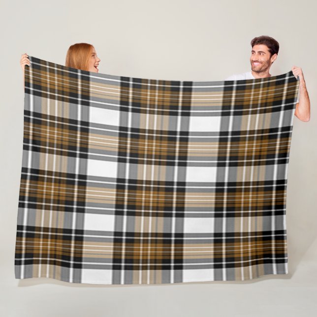 Brown And Black Plaid Fleece Blanket (In Situ)