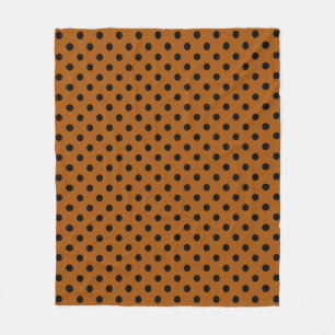 Brown and Black Polka Dots Fleece Blanket
