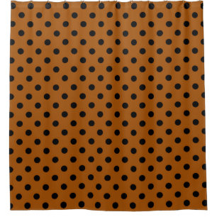 Brown and Black Polka Dots Shower Curtain