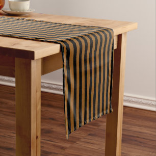 Brown and Black  striped Medium Table Runner