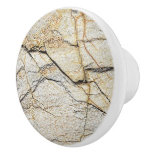 Brown and Black Textured Mable Stone Ceramic Knob