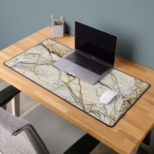 Brown and Black Textured Mable Stone  Desk Mat