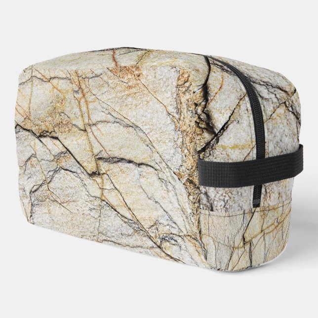 Brown and Black Textured Mable Stone  Dopp Kit (Left Corner)