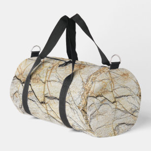 Brown and Black Textured Mable Stone Duffle Bag
