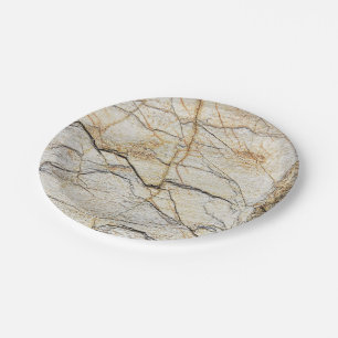 Brown and Black Textured Mable Stone  Paper Plate