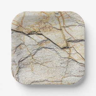 Brown and Black Textured Mable Stone  Paper Plate