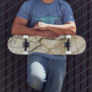Brown and Black Textured Mable Stone Skateboard