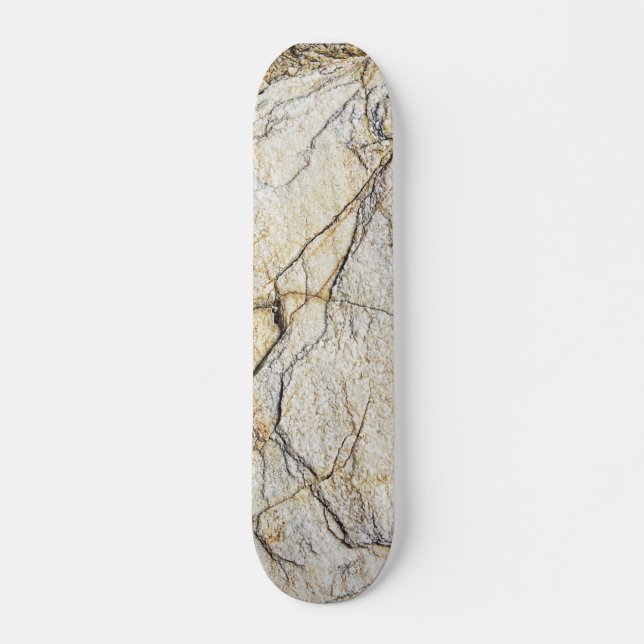 Brown and Black Textured Mable Stone  Skateboard (Front)