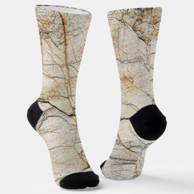 Brown and Black Textured Mable Stone  Socks (Angled)