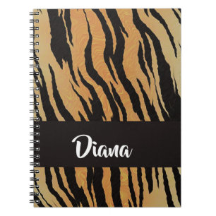 Brown and black tiger print notebook