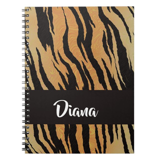Brown and black tiger print notebook (Front)