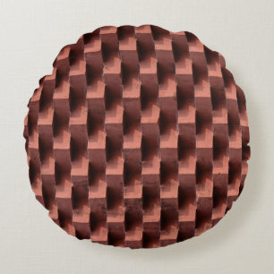 Brown and black wooden board round cushion