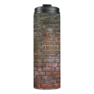 Brown and black wooden board thermal tumbler