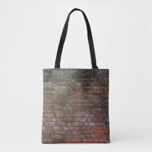 Brown and black wooden board tote bag