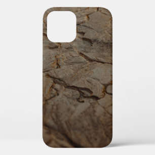 Brown and black wooden surface iPhone 12 case