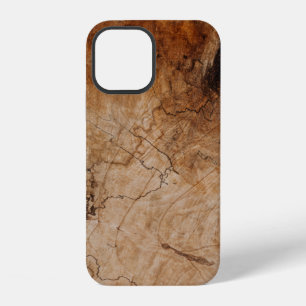 Brown and black wooden surface iPhone 12 case
