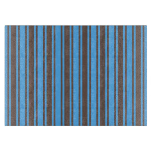 Brown and blue candy stripes cutting board