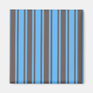 Brown and blue candy stripes magnet
