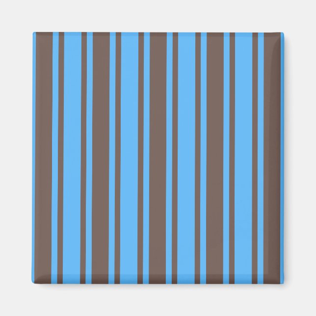 Brown and blue candy stripes magnet (Front)