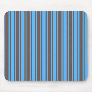 Brown and blue candy stripes mouse pad