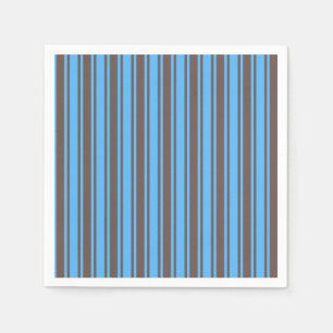 Brown and blue candy stripes napkin