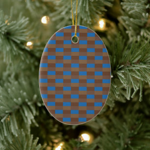 Brown and Blue Color Combination Ceramic Ornament