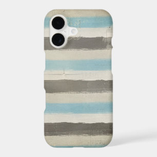 Brown and Blue Horizontal Stripes in Watercolor