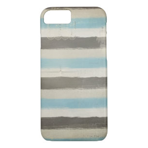 Brown and Blue Horizontal Stripes in Watercolor iPhone 8/7 Case