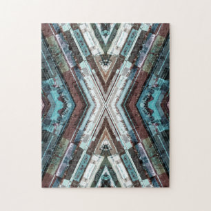 Brown And Blue Kaleidoscope Jigsaw Puzzle