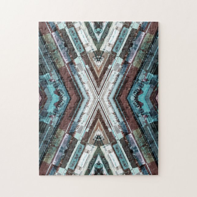 Brown And Blue Kaleidoscope Jigsaw Puzzle (Vertical)