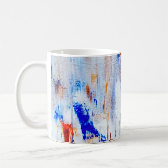 Brown and blue liquid painting coffee mug (Left)