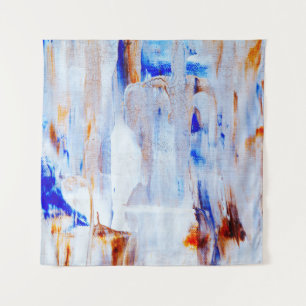 Brown and blue liquid painting tapestry