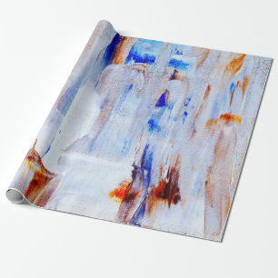 Brown and blue liquid painting wrapping paper