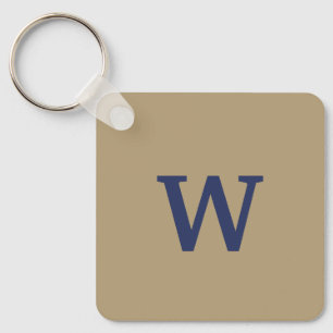 Brown and Blue monogrammed Keychain