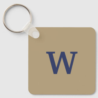 Brown and Blue monogrammed Keychain