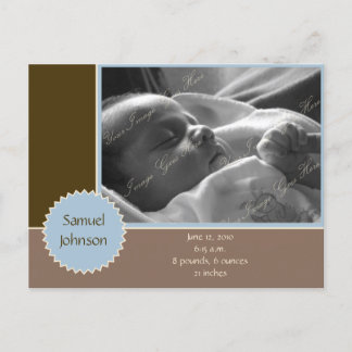 Brown and Blue Photo Announcement (Customisable)