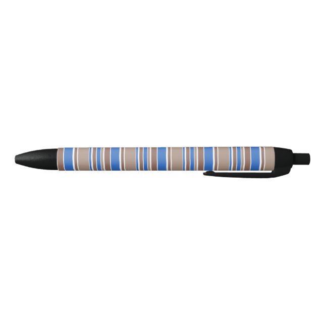 Brown and blue stripes black ink pen (Bottom)