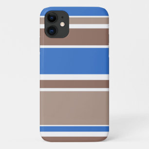 Brown and blue stripes iPhone 11 case