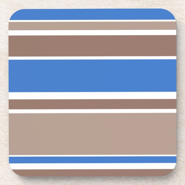 Brown and blue stripes coaster (Front)
