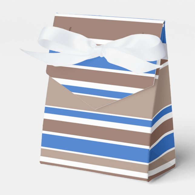 Brown and blue stripes favour box (Front Side)