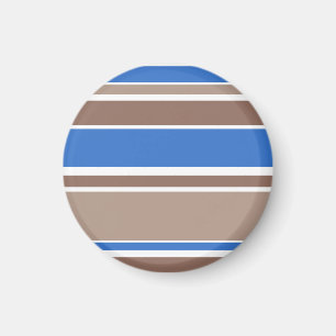 Brown and blue stripes magnet