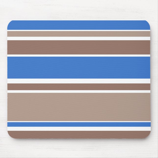 Brown and blue stripes mouse pad (Front)