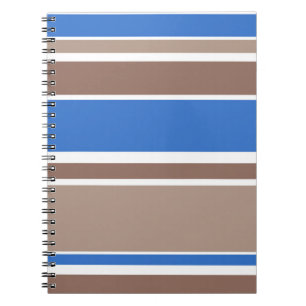 Brown and blue stripes notebook