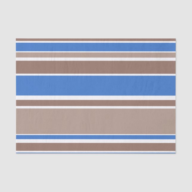 Brown and blue stripes tissue paper (Front)
