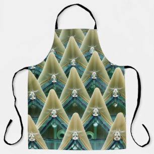 Brown and blue wallpaper apron