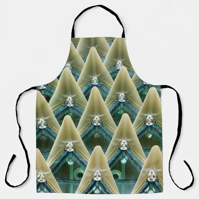 Brown and blue wallpaper apron (Front)