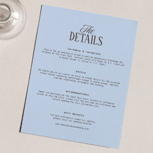 Brown and Blue Wedding Details  Enclosure Card