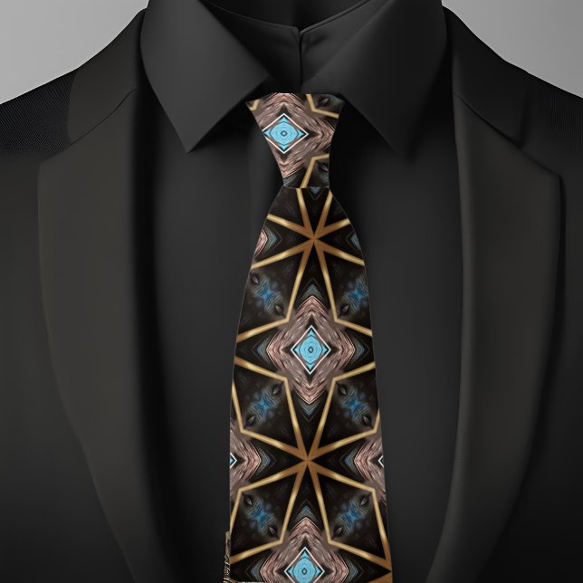 Brown and Blue X Pattern Necktie (Creator Uploaded)