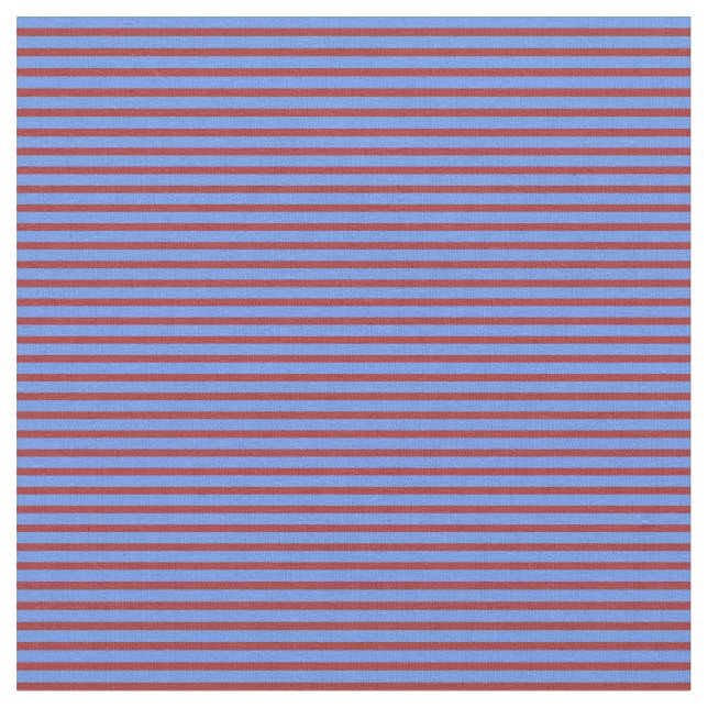 Brown and Cornflower Blue Coloured Pattern Fabric (Close Up)