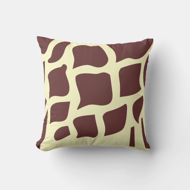 brown and cream abstract print cushion (Front)